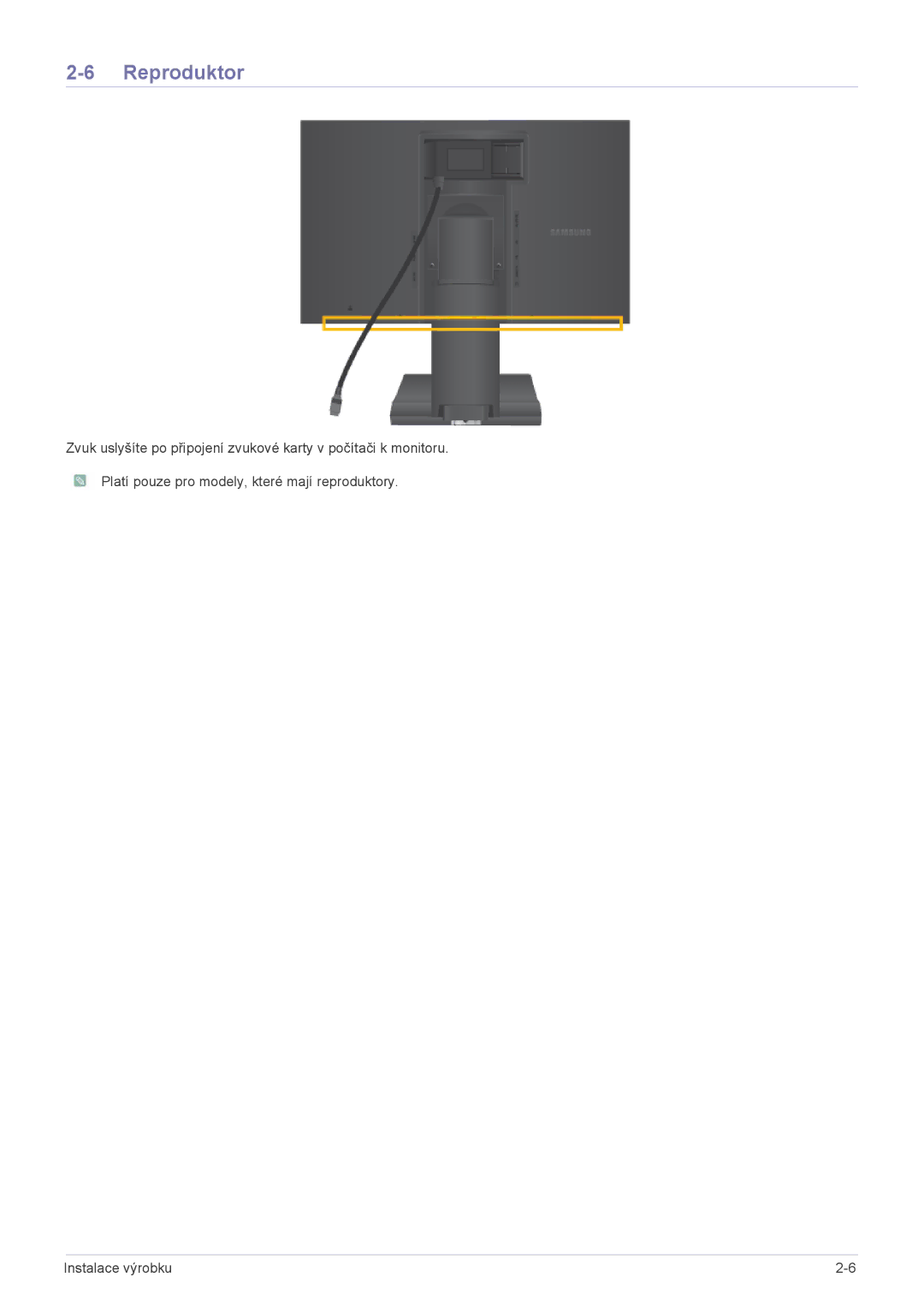 Samsung LS22A450BW/EN, LS24A450BWT/EN, LS24A450MWT/EN, LS24A450MWU/EN, LS24A450BST/EN, LS22A450MWT/EN manual Reproduktor 