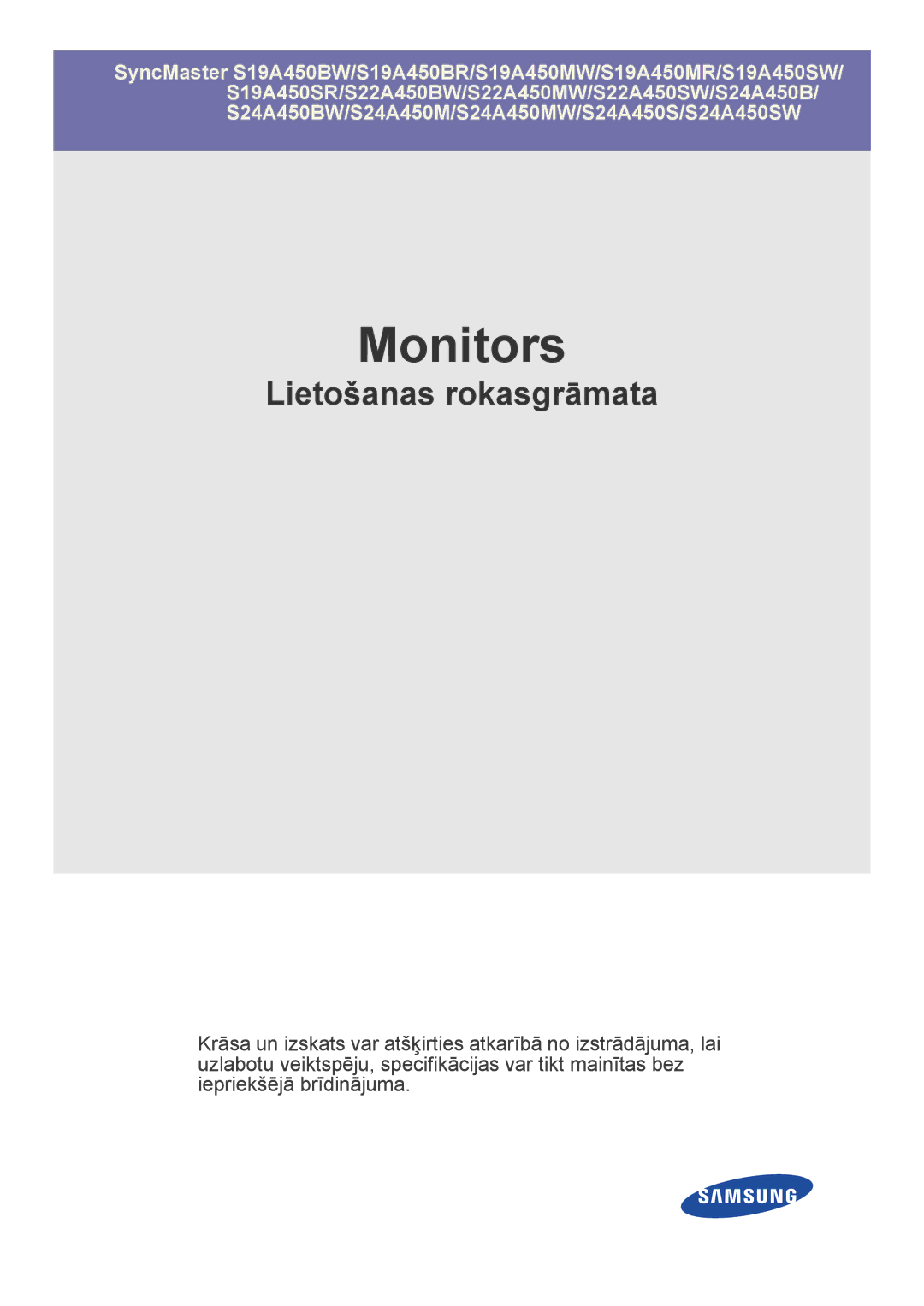 Samsung LS24A450MWG/EN, LS24A450BWT/EN, LS22A450BWS/EN, LS24A450MWT/EN, LS24A450BWG/EN, LS24A450BW/EN manual Monitor 