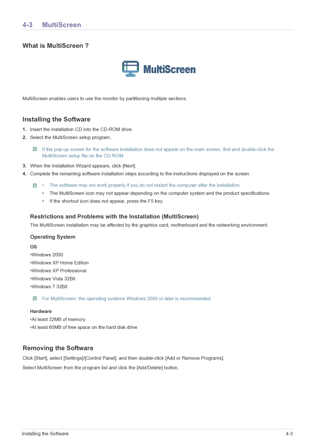 Samsung LS24A460BSU/EN manual What is MultiScreen ? 