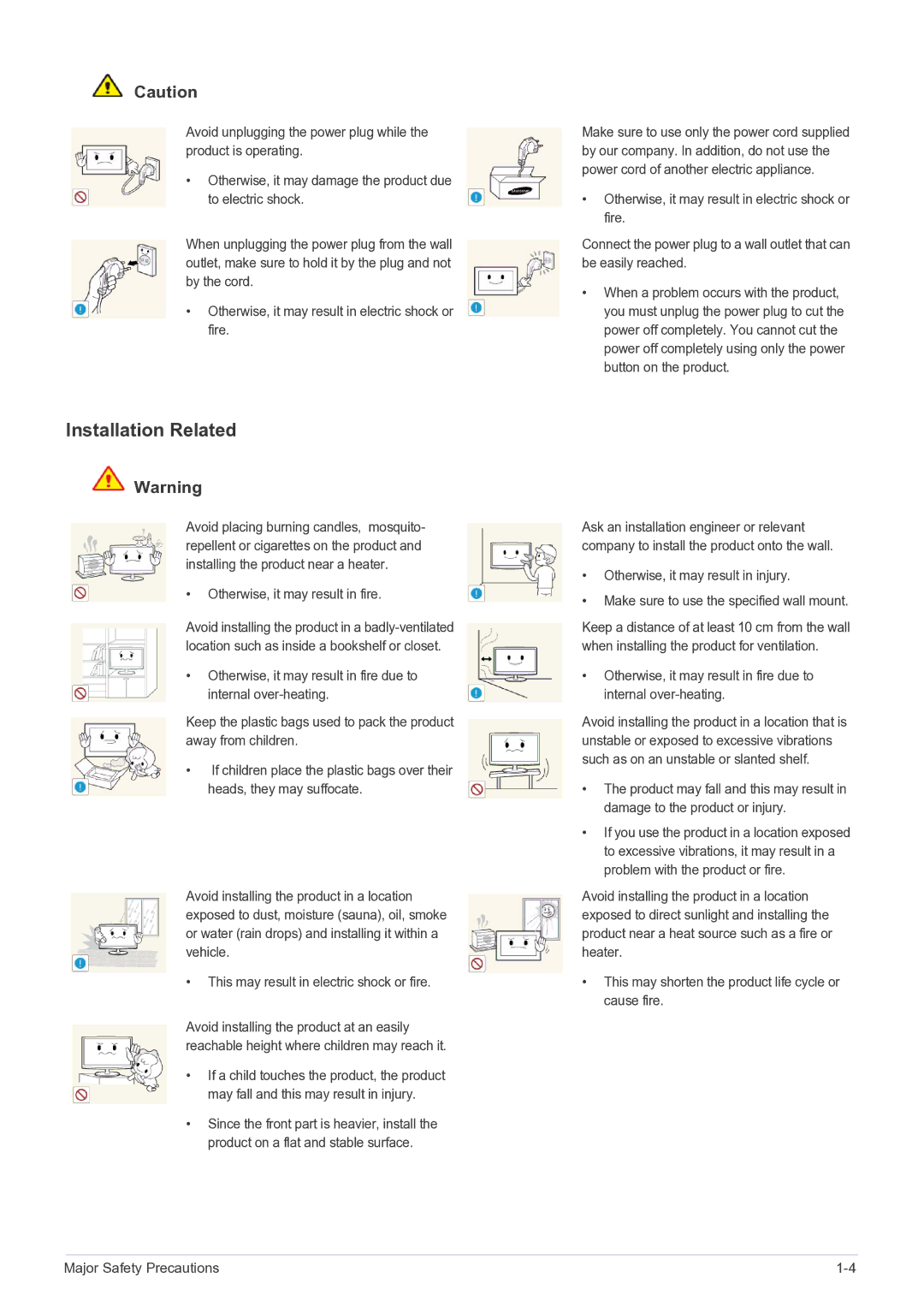 Samsung LS24A460BSU/EN manual Installation Related 