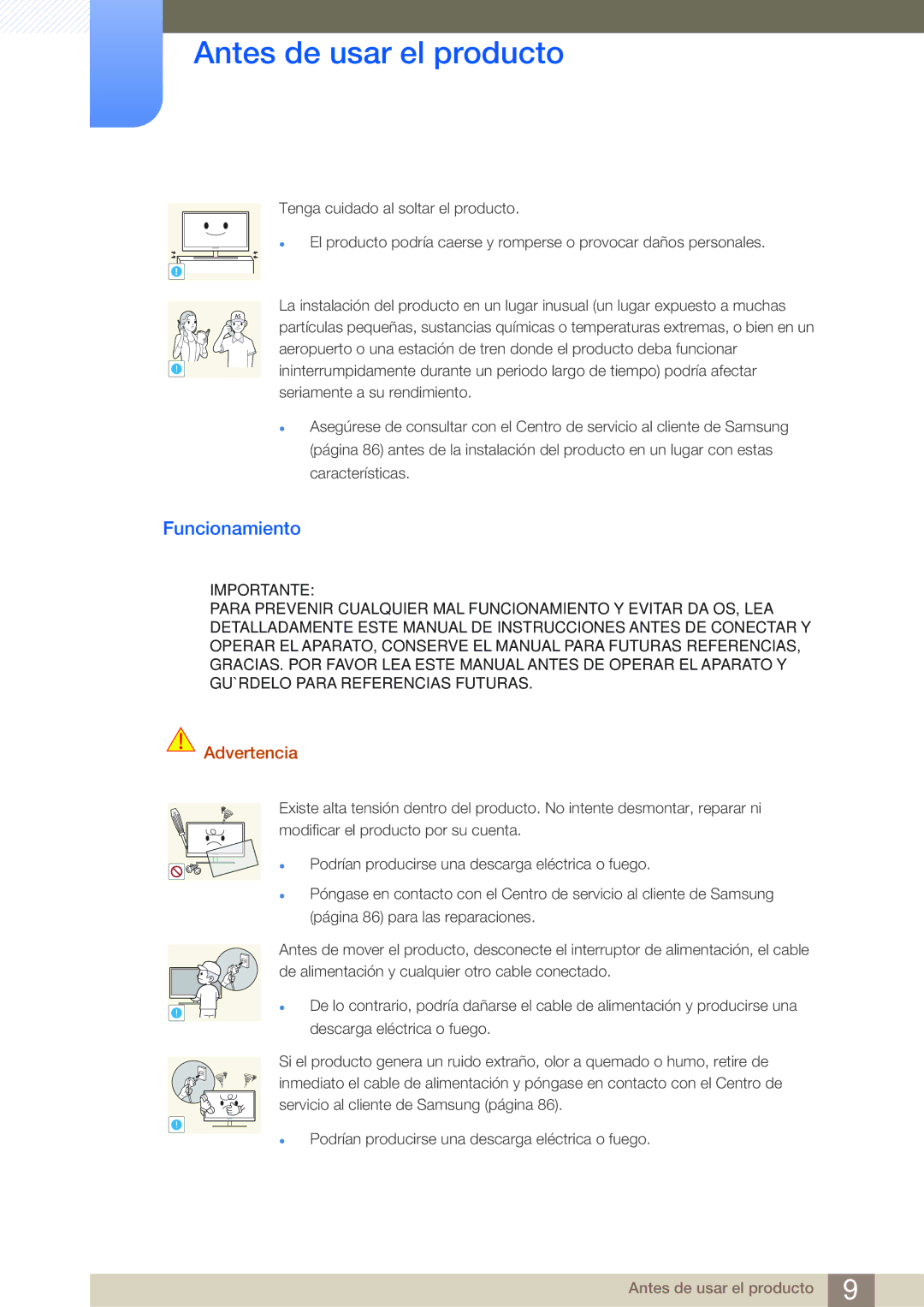 Samsung LS27A650DE/EN, LS24A650DE/EN, LS27A650DS/EN, LS24A650DS/EN, LS24A850DW/EN manual Funcionamiento 