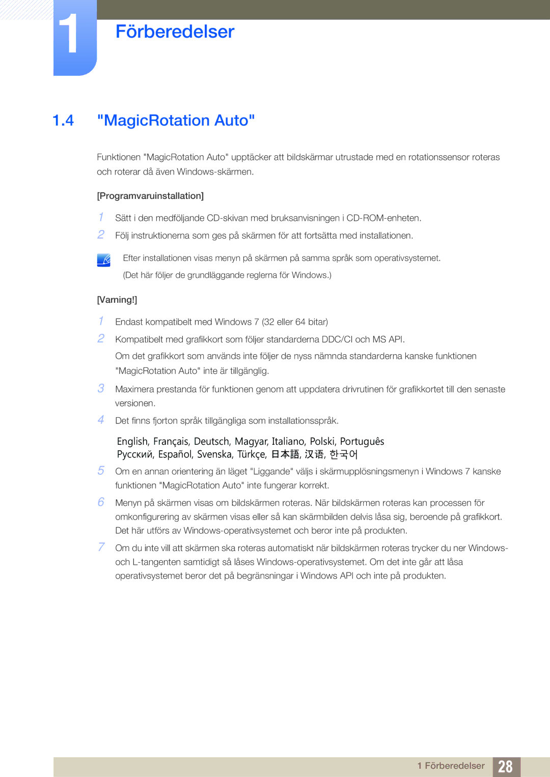 Samsung LS24A850DW/EN, LS24A650DE/EN, LS27A650DS/EN, LS24A650DS/EN, LS27A650DE/EN manual MagicRotation Auto 