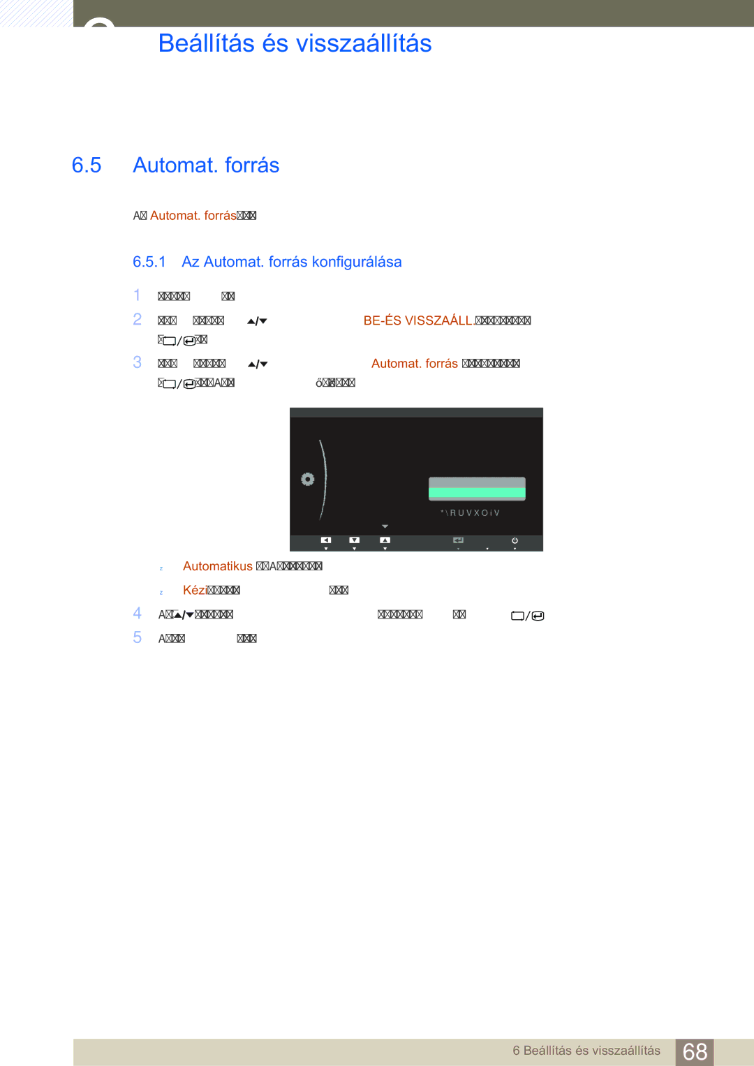 Samsung LS24A850DW/EN, LS24A650DE/EN, LS27A650DS/EN, LS24A650DS/EN, LS27A650DE/EN manual Az Automat. forrás konfigurálása 