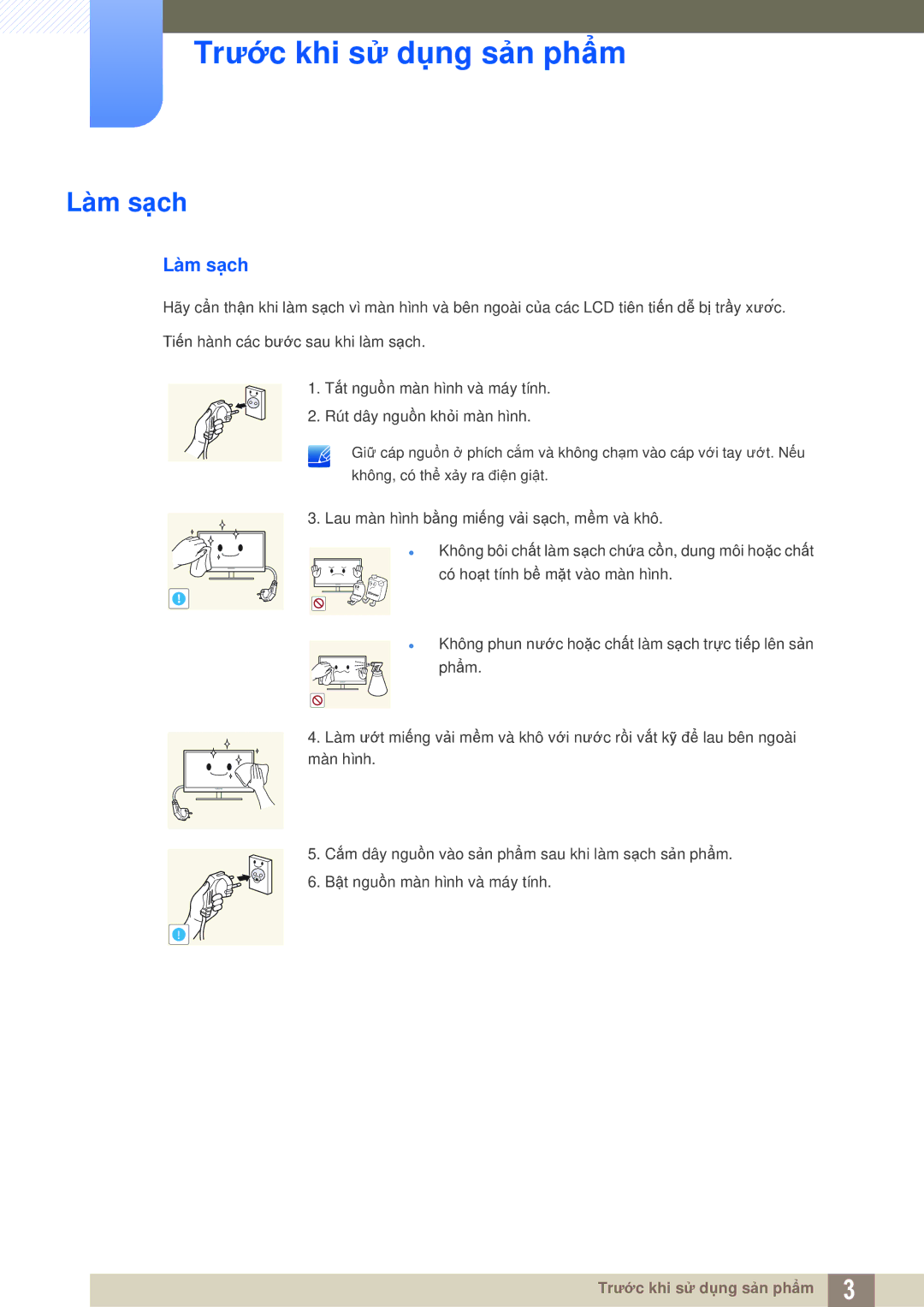 Samsung LS24A650DS/EN manual Làm sạch 