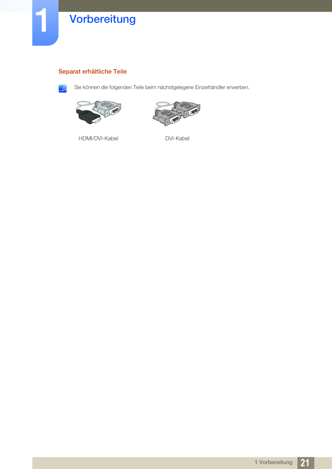 Samsung LS24A650SS/EN, LS24A650SE/EN manual Separat erhältliche Teile 