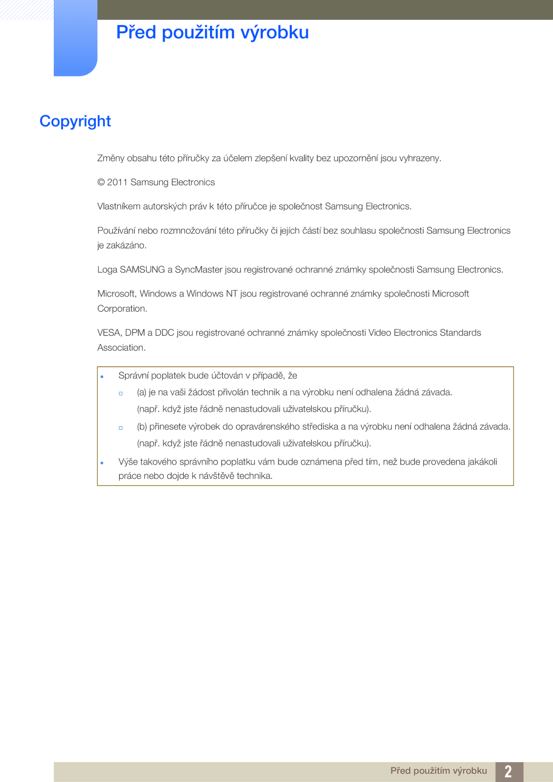Samsung LS24A650SE/EN, LS24A650SS/EN manual Před použitím výrobku, Copyright 