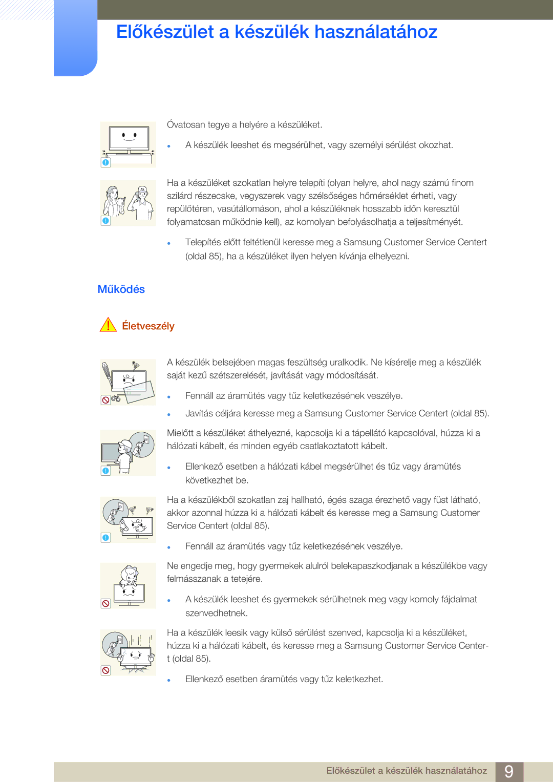 Samsung LS24A650SE/EN manual Működés 