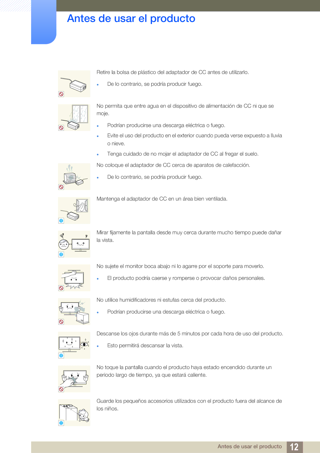 Samsung LS24A650SS/EN manual Antes de usar el producto 