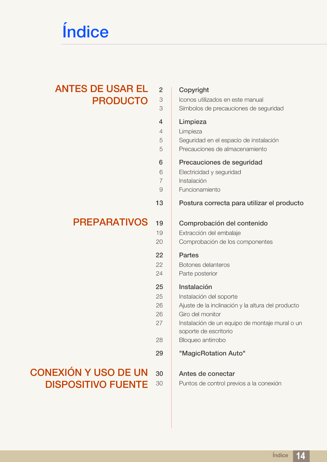 Samsung LS24A650SS/EN manual Índice 