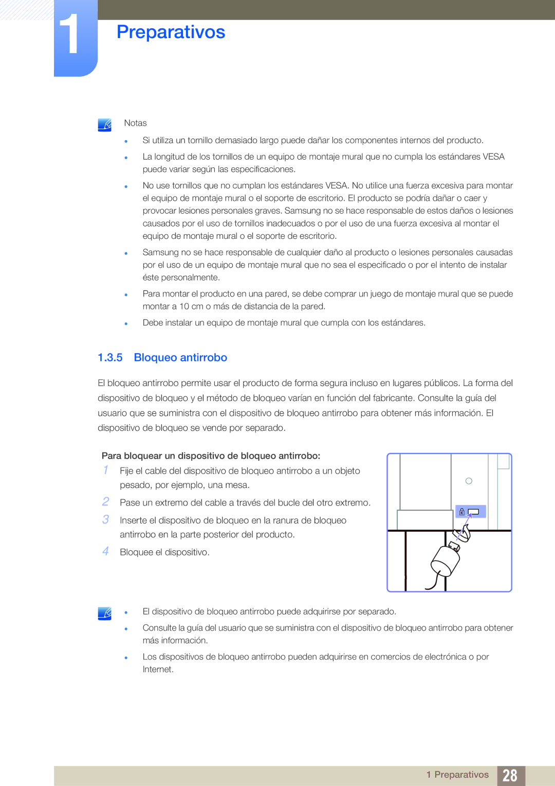 Samsung LS24A650SS/EN manual Bloqueo antirrobo 