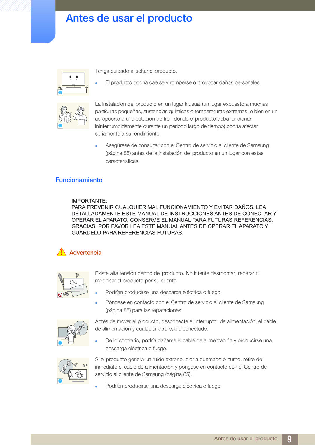 Samsung LS24A650SS/EN manual Funcionamiento 