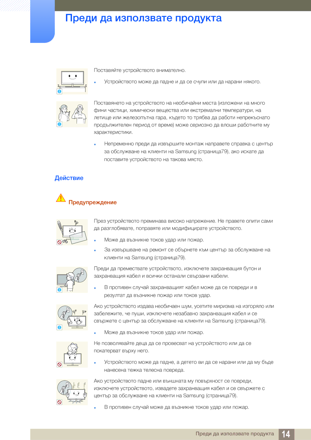 Samsung LS24B150BL/EN manual Действие 