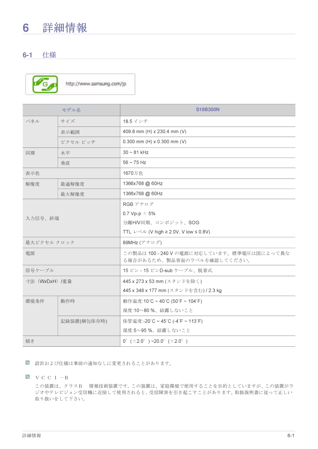 Samsung LS23B300BSV/XJ, LS24B300BSV/XJ, LS23B300HSH/XJ, LS20B300BSV/XJ, LS24B300HSH/XJ, LS22B300BSV/XJ manual 詳細情報, S19B300N 