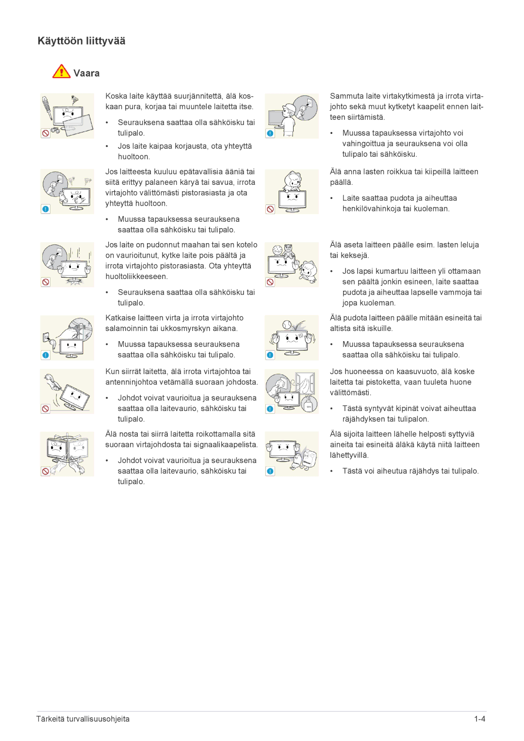 Samsung LS27B350HS/EN, LS24B350HS/EN, LS19B350NS/EN, LS24B350HSY/EN, LS23B350HS/EN, LS22B350HS/EN manual Käyttöön liittyvää 