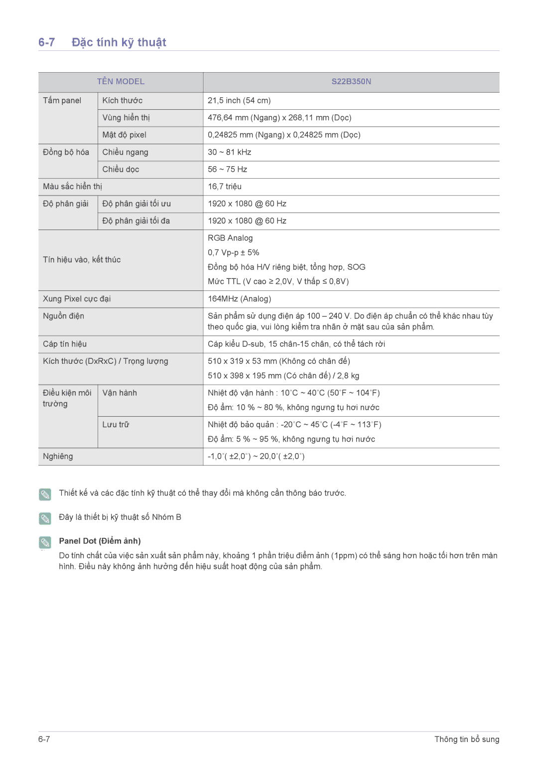 Samsung LS22B350BS/EN, LS24B350HS/EN, LS27B350HS/EN, LS19B350BS/ZN, LS19B350BSMXV manual S22B350N 