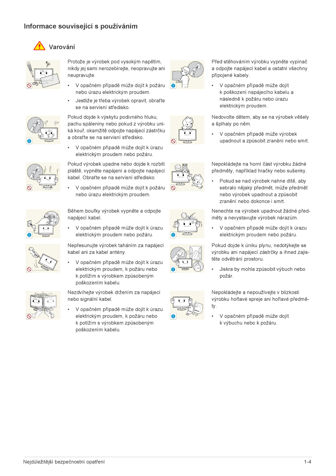 Samsung LS27B350HS/EN, LS24B350HS/EN, LS24B350BS/EN, LS23B350HS/EN, LS22B350BS/EN manual Informace související s používáním 