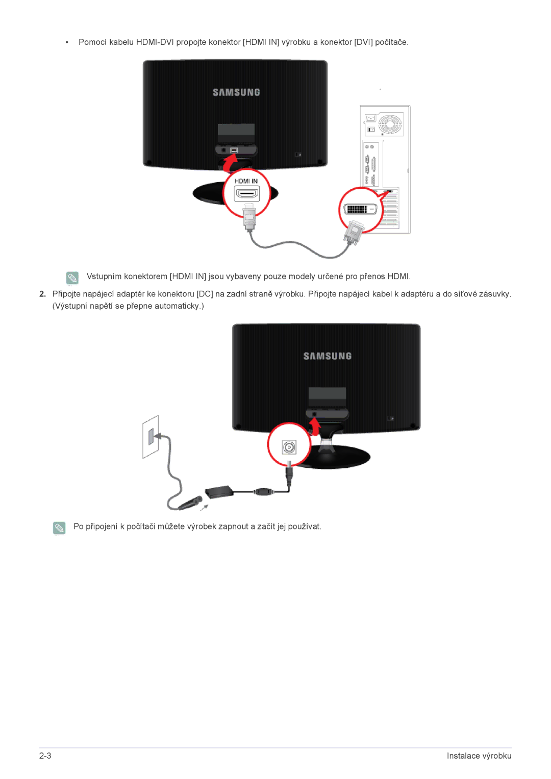 Samsung LS22B350HS/EN, LS24B350HS/EN, LS24B350BS/EN, LS23B350HS/EN, LS22B350BS/EN, LS27B350HS/EN manual Instalace výrobku 