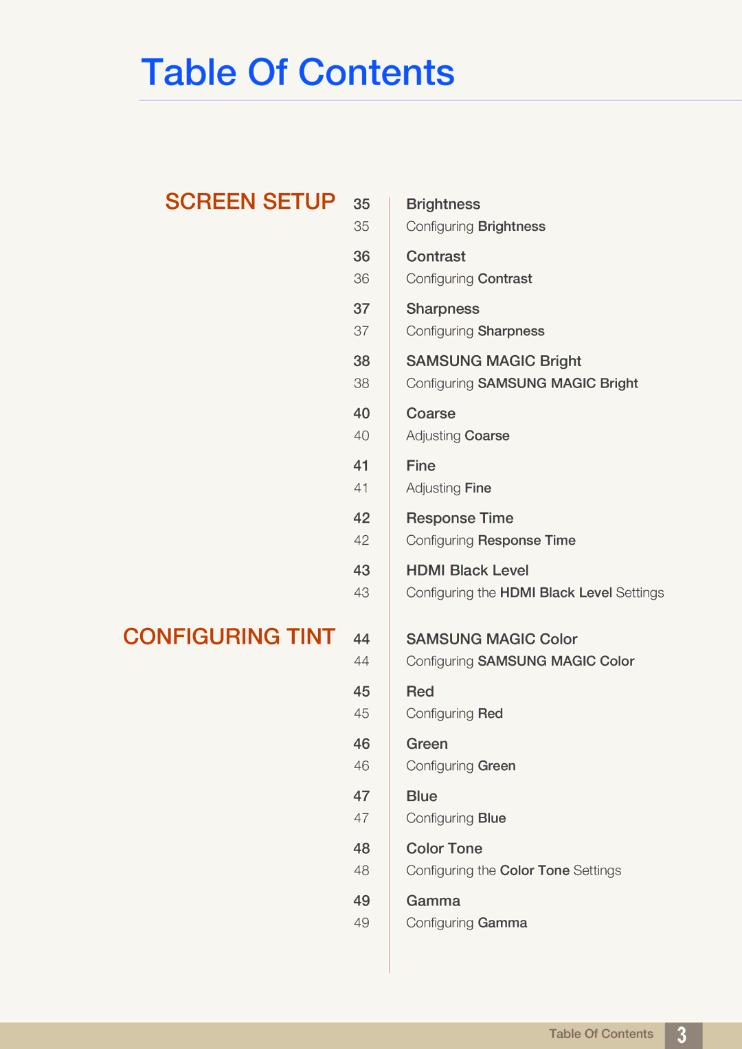 Samsung LS22B350TS/CI, LS24B350TL/EN, LS23B350TS/EN, LS22B350TS/EN, LS23B350TS/CI, LS24B350TL/CI Screen Setup Configuring Tint 