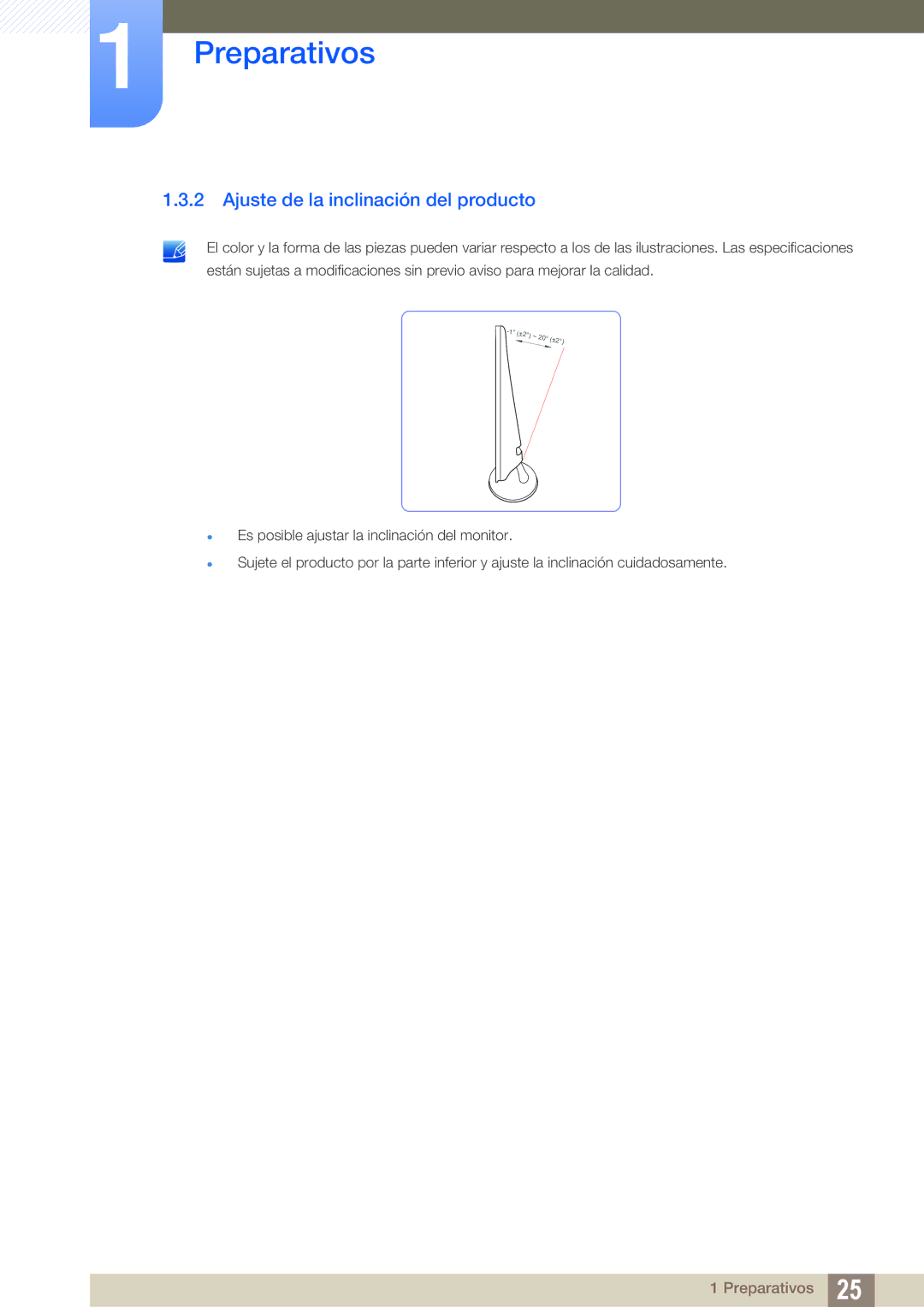 Samsung LS23B350TS/EN, LS24B350TL/EN, LS22B350TS/EN manual Ajuste de la inclinación del producto 