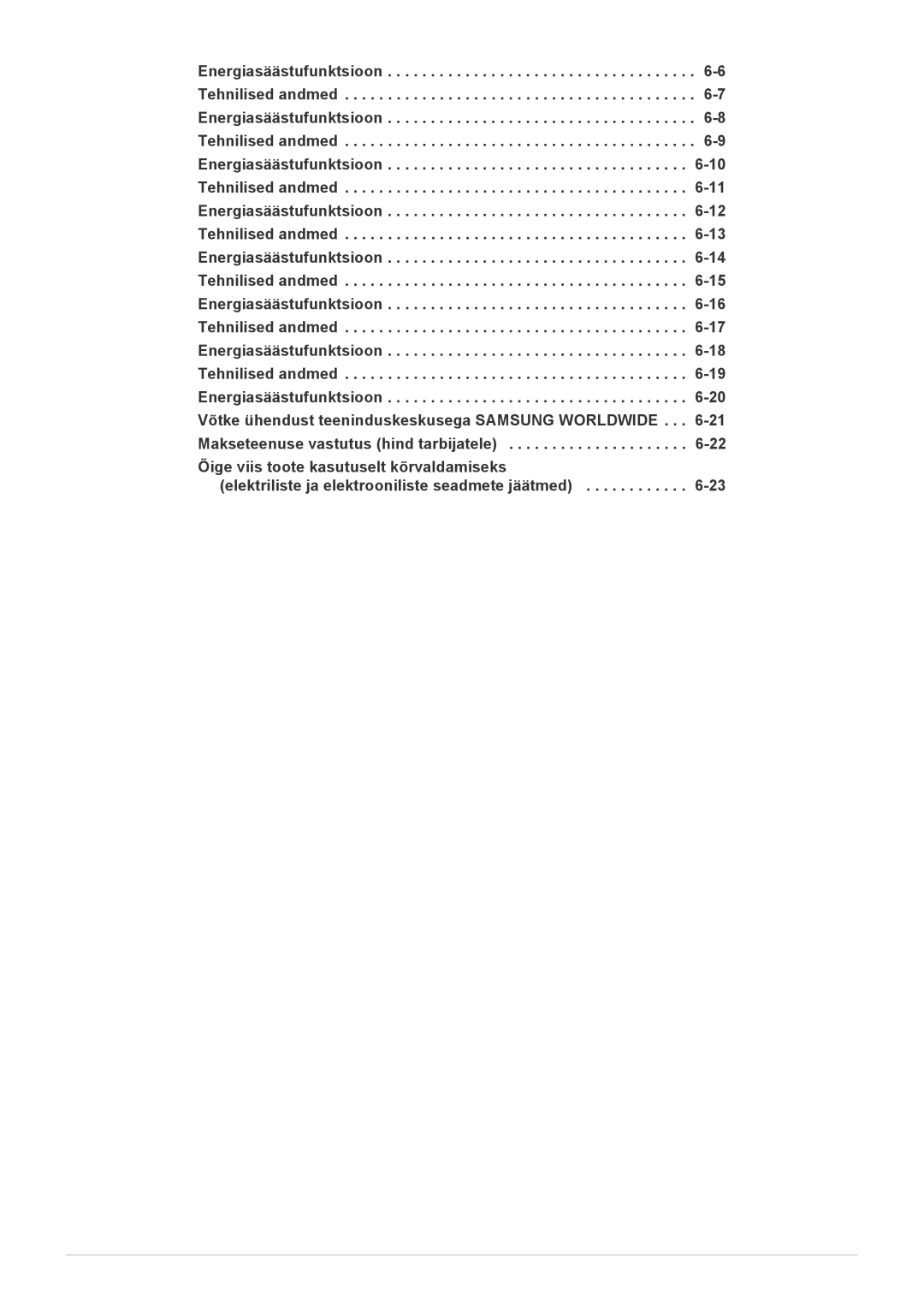 Samsung LS24B370HS/EN manual Energiasäästufunktsioon Tehnilised andmed 