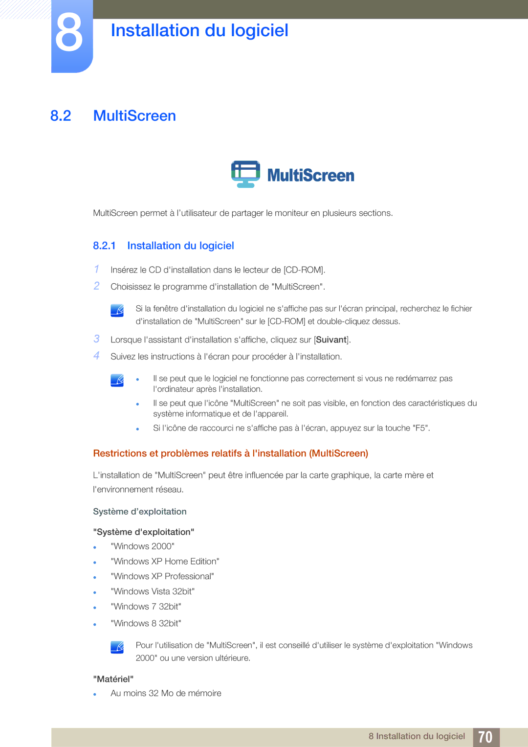 Samsung LS19B420BW/EN, LS24B420BWV/EN, LS22B420BWV/EN, LS22B420BW/EN manual MultiScreen 