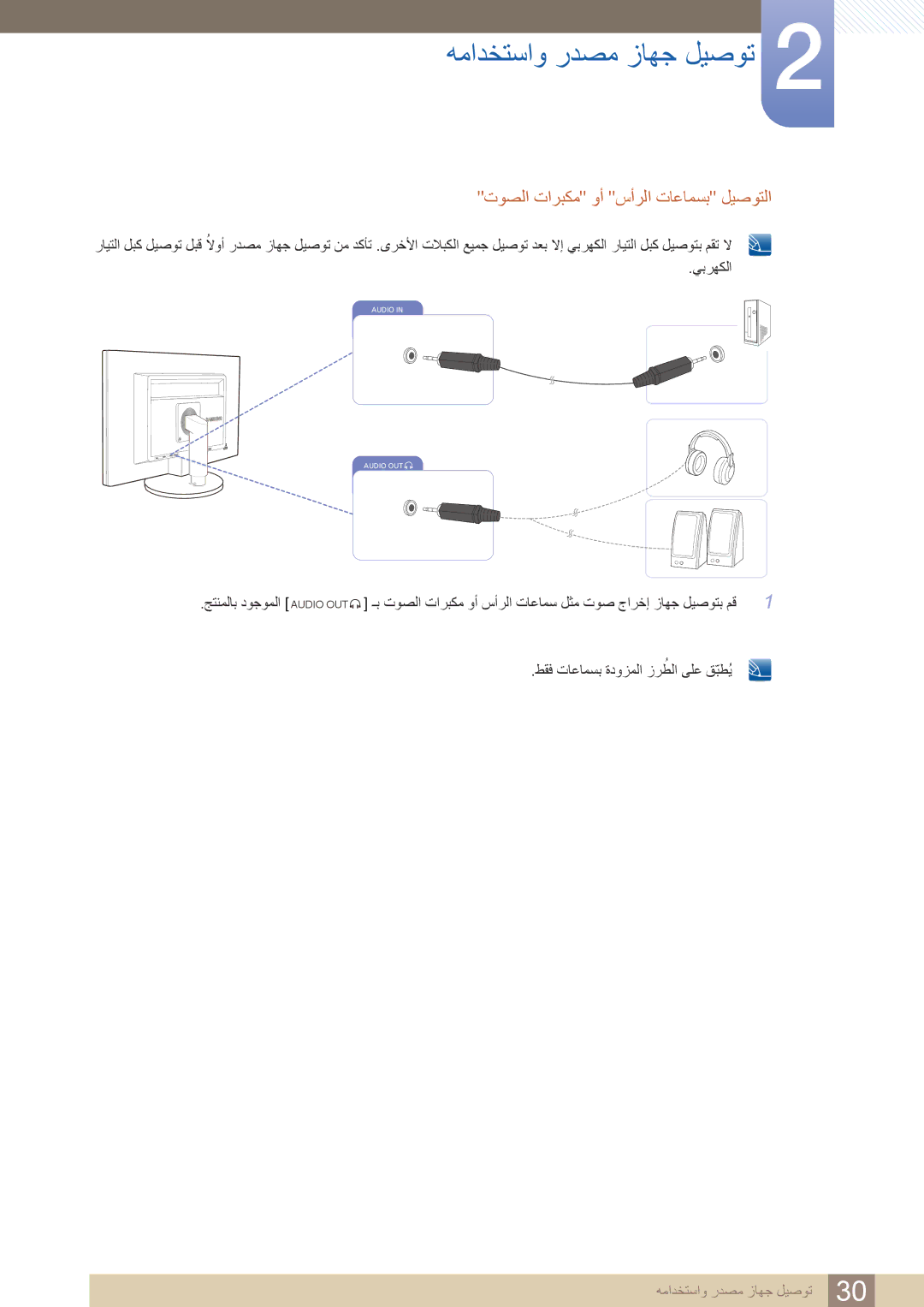 Samsung LS24B420BWV/ZR manual توصلا تاربكم وأ سأرلا تاعامسب ليصوتلا 