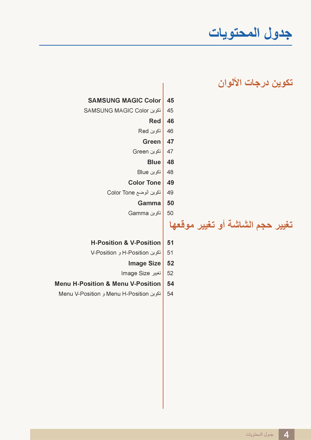 Samsung LS24B420BWV/ZR manual ناوللأا تاجرد نيوكت 