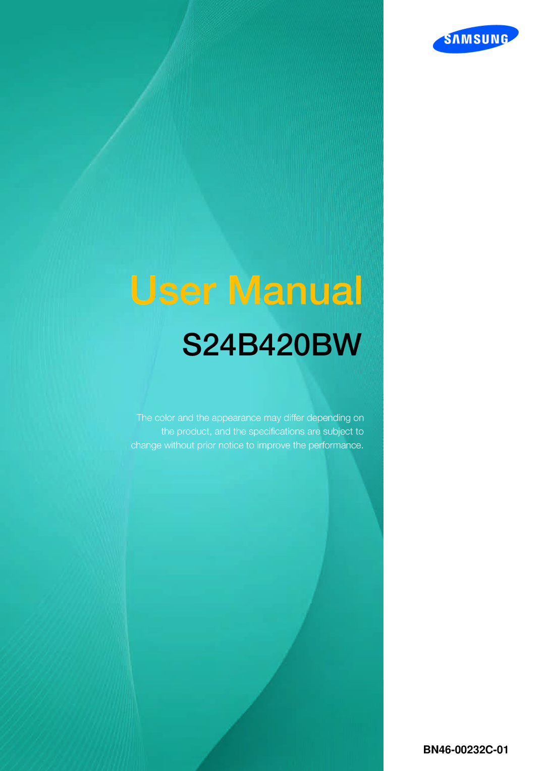 Samsung LS24B420BWV/EN, LS24B42XBWG/EN manual 