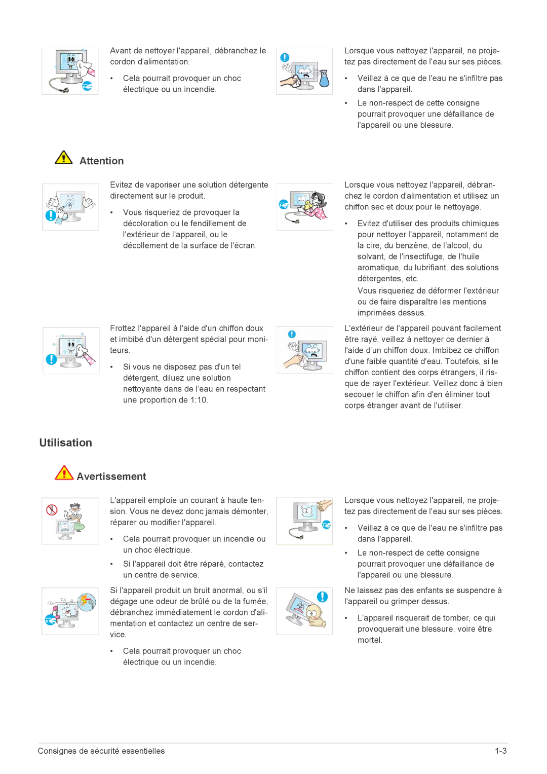 Samsung LS24B5HVFH/EN, LS24B5HVFE/EN, LS22B5HVFE/EN, LS24B5LVFH/EN, LS23B5HVFH/EN, LS22B5HVFH/EN manual Utilisation 