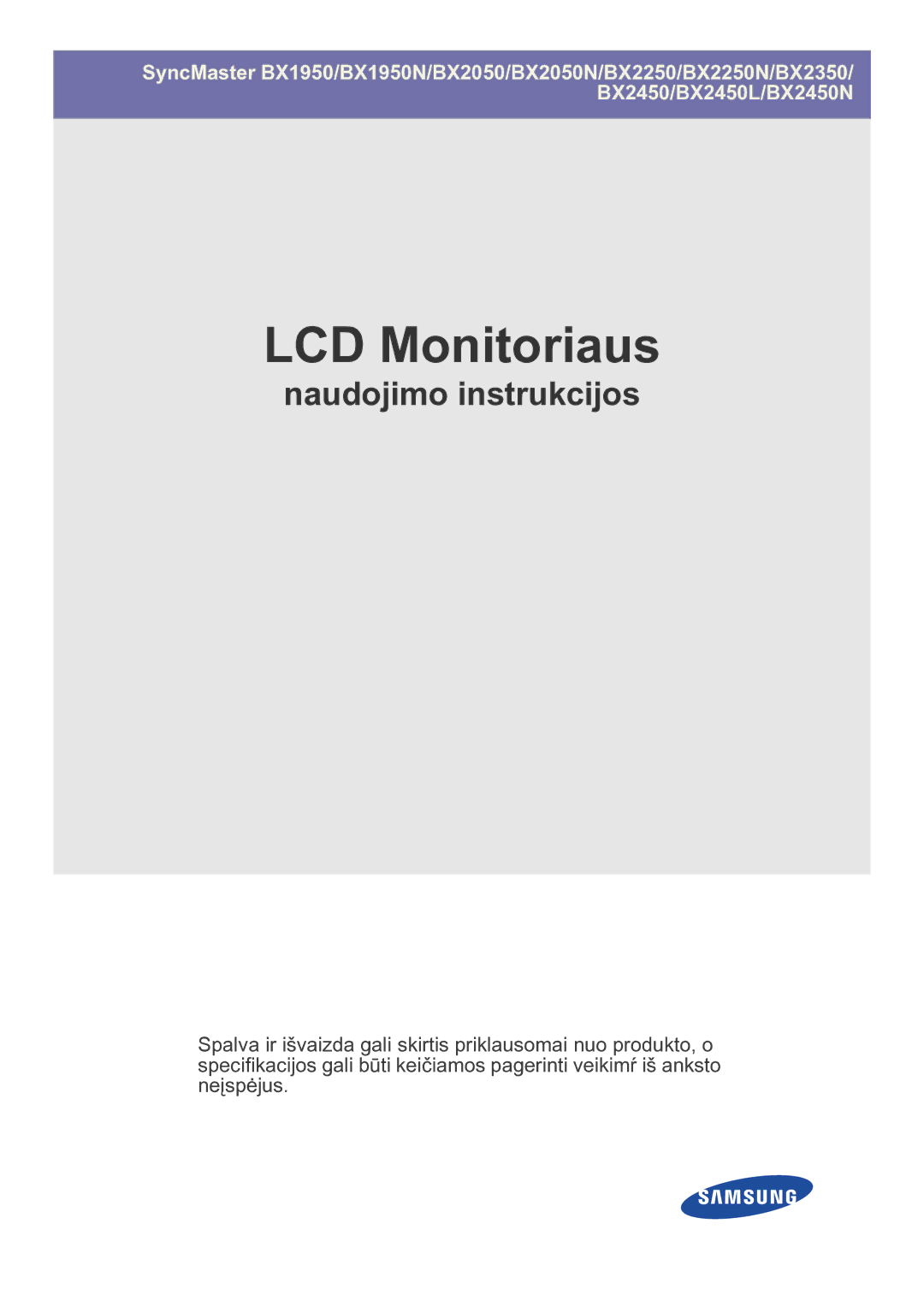 Samsung LS23B5HVFH/EN, LS24B5HVFH/EN, LS22B5HVFH/EN manual LCD monitor 