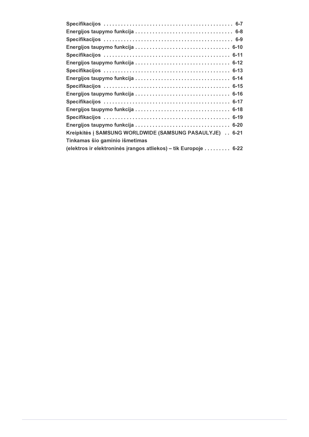 Samsung LS23B5HVFH/EN, LS24B5HVFH/EN manual Elektros ir elektroninės įrangos atliekos tik Europoje 