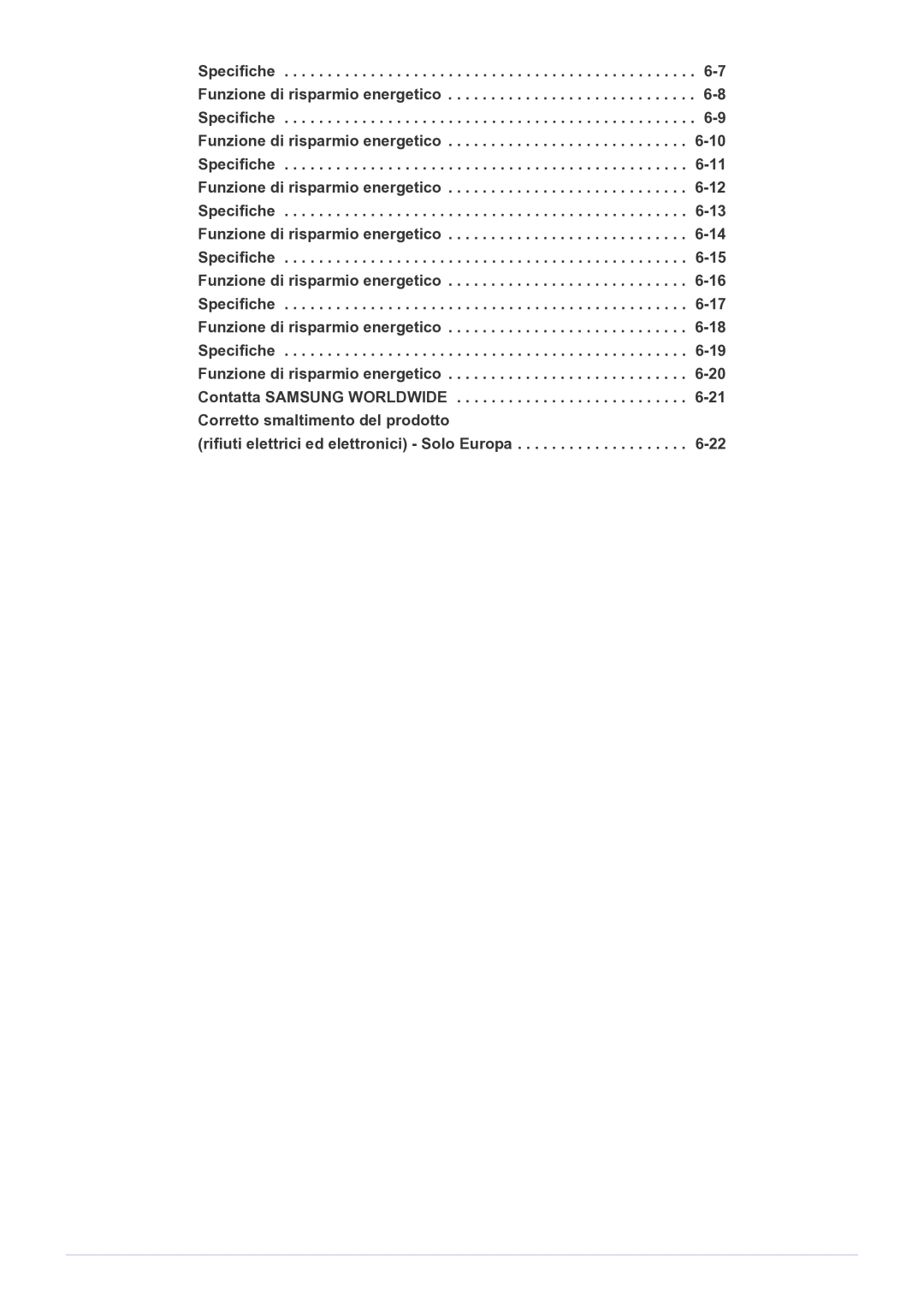 Samsung LS24B5HVFH/EN manual Rifiuti elettrici ed elettronici Solo Europa 