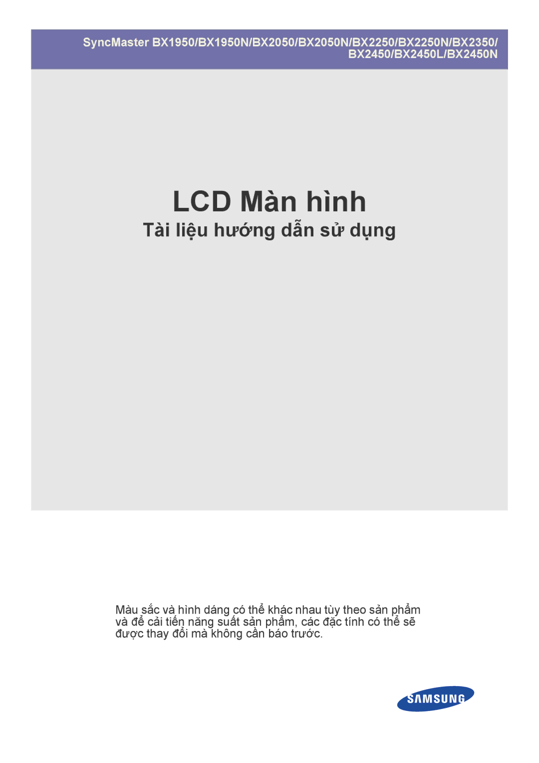 Samsung LS20B5UVFN/ZA, LS24B5HVFH/XA, LS22B5HVFHMXV, LS22B5HVFH/XT manual LCD Màn hình 