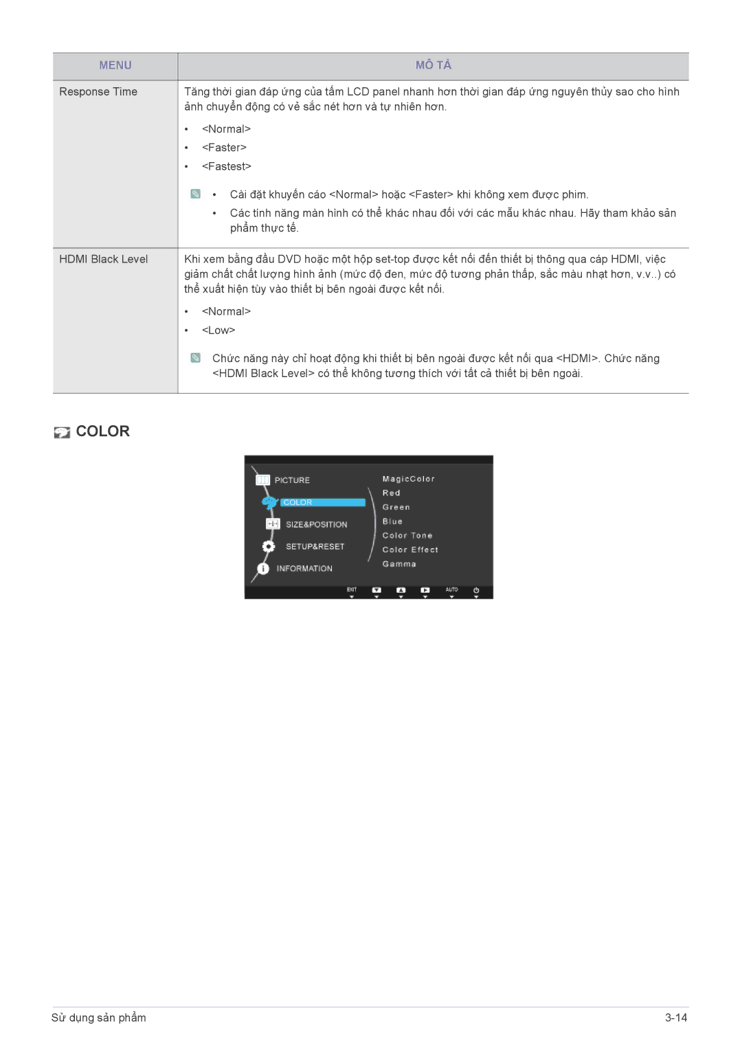 Samsung LS20B5UVFN/ZA, LS24B5HVFH/XA, LS22B5HVFHMXV, LS22B5HVFH/XT manual Color 