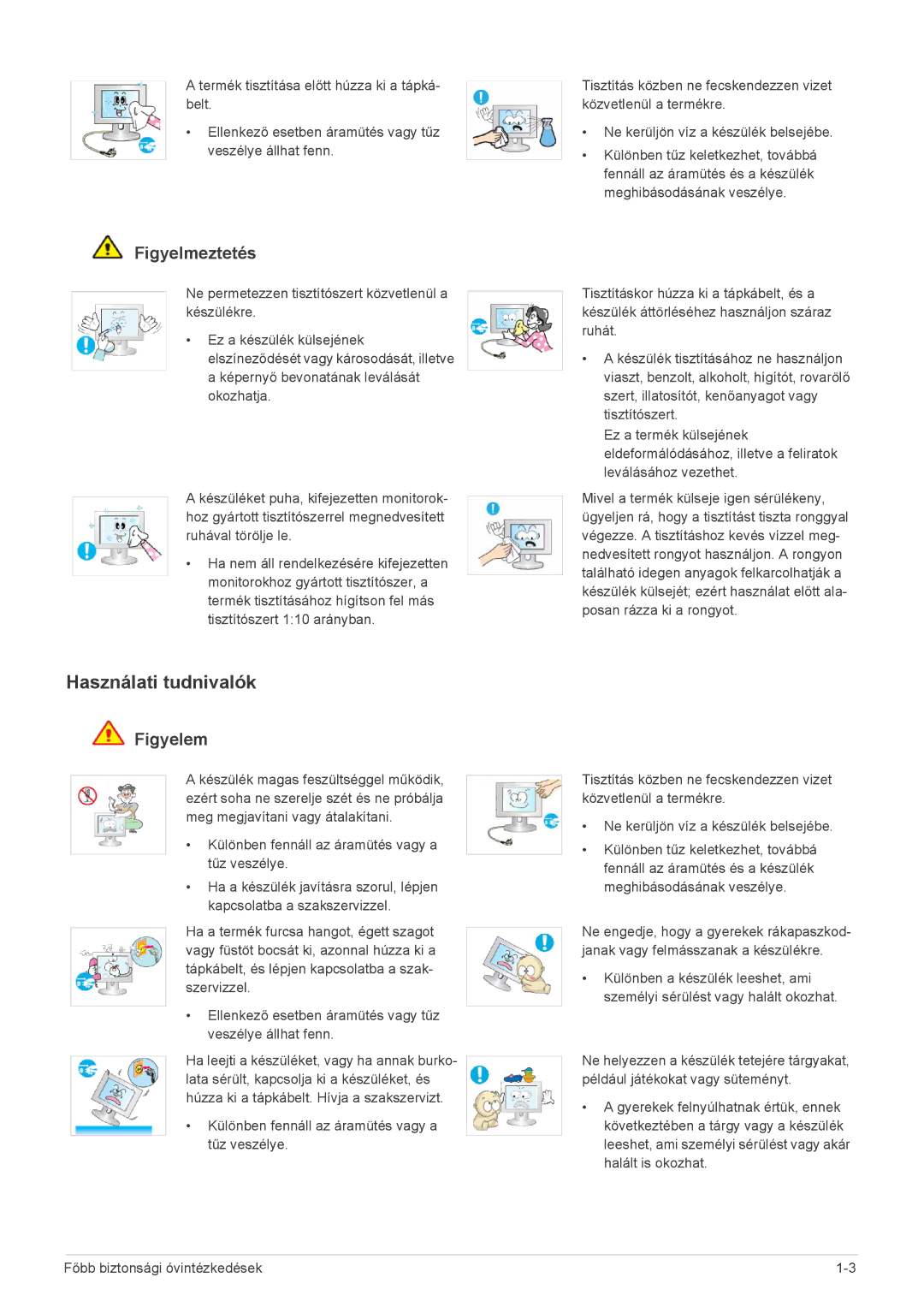 Samsung LS24B5HVFH/EN, LS24B5HVFH/XA, LS24B5HVFE/EN, LS22B5HVFE/EN, LS23B5HVFH/EN, LS22B5HVFH/EN manual Használati tudnivalók 