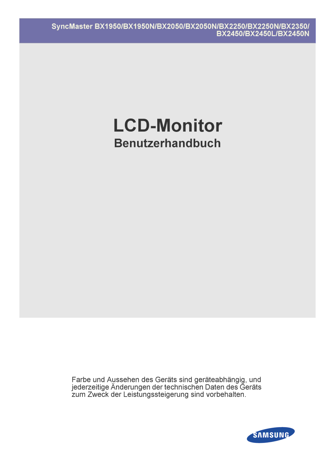 Samsung LS23B5HVFH/EN, LS24B5HVFH/EN, LS22B5HVFH/EN manual LCD monitor 