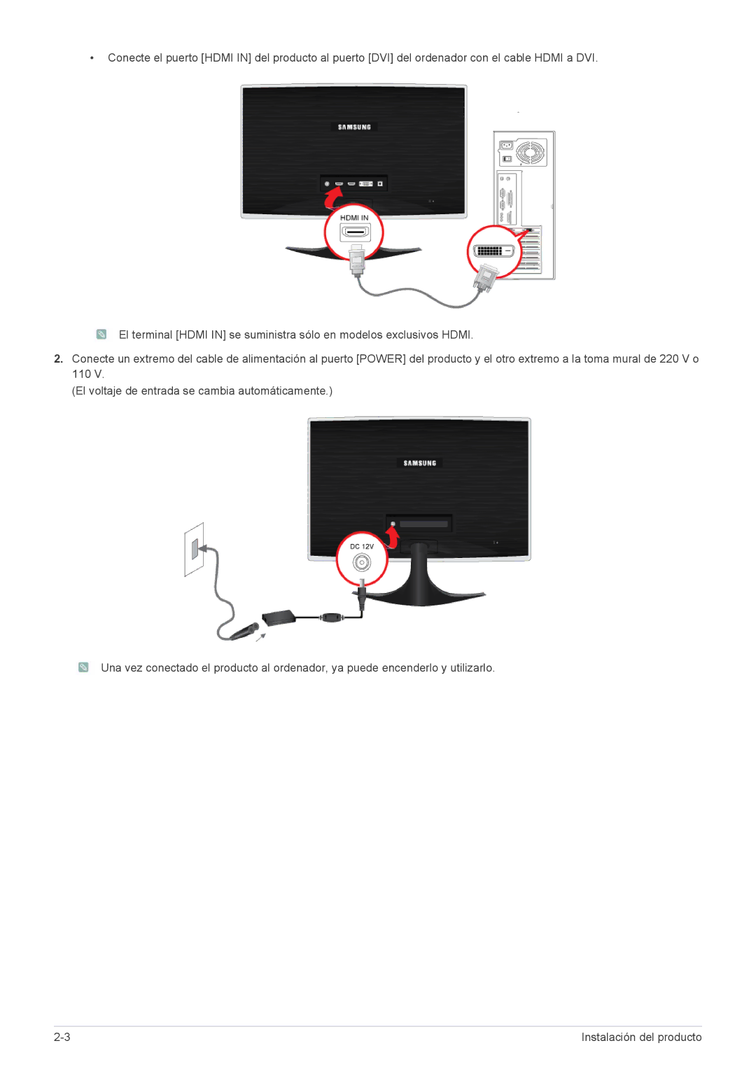 Samsung LS24B5HVFH/XA, LS24B5HVFE/EN, LS22B5HVFE/EN, LS24B5LVFH/EN, LS24B5HVFH/EN, LS23B5HVFH/EN manual Instalación del producto 