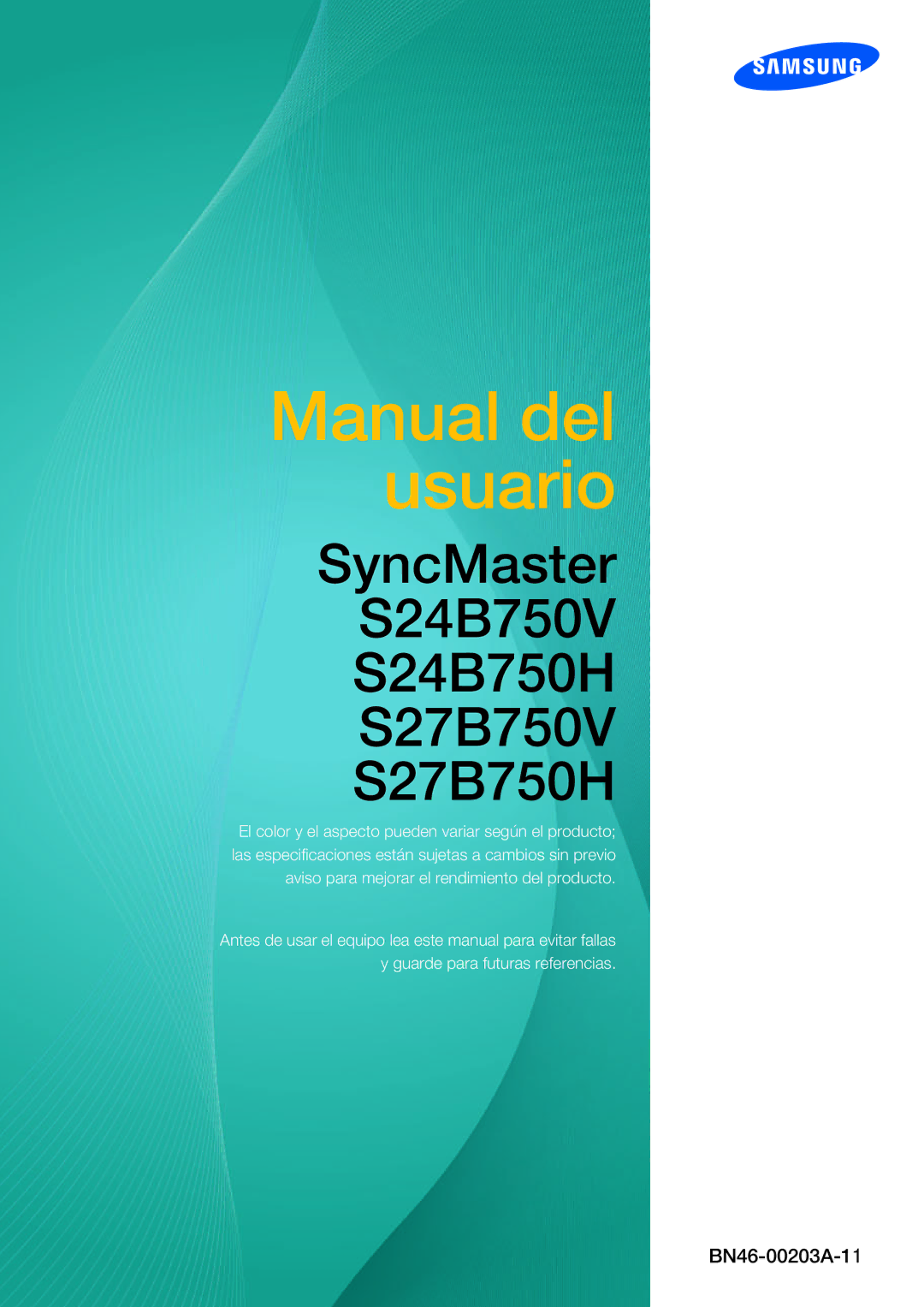 Samsung LS27B750VS/EN, LS24B750VS/EN manual Manual del usuario 