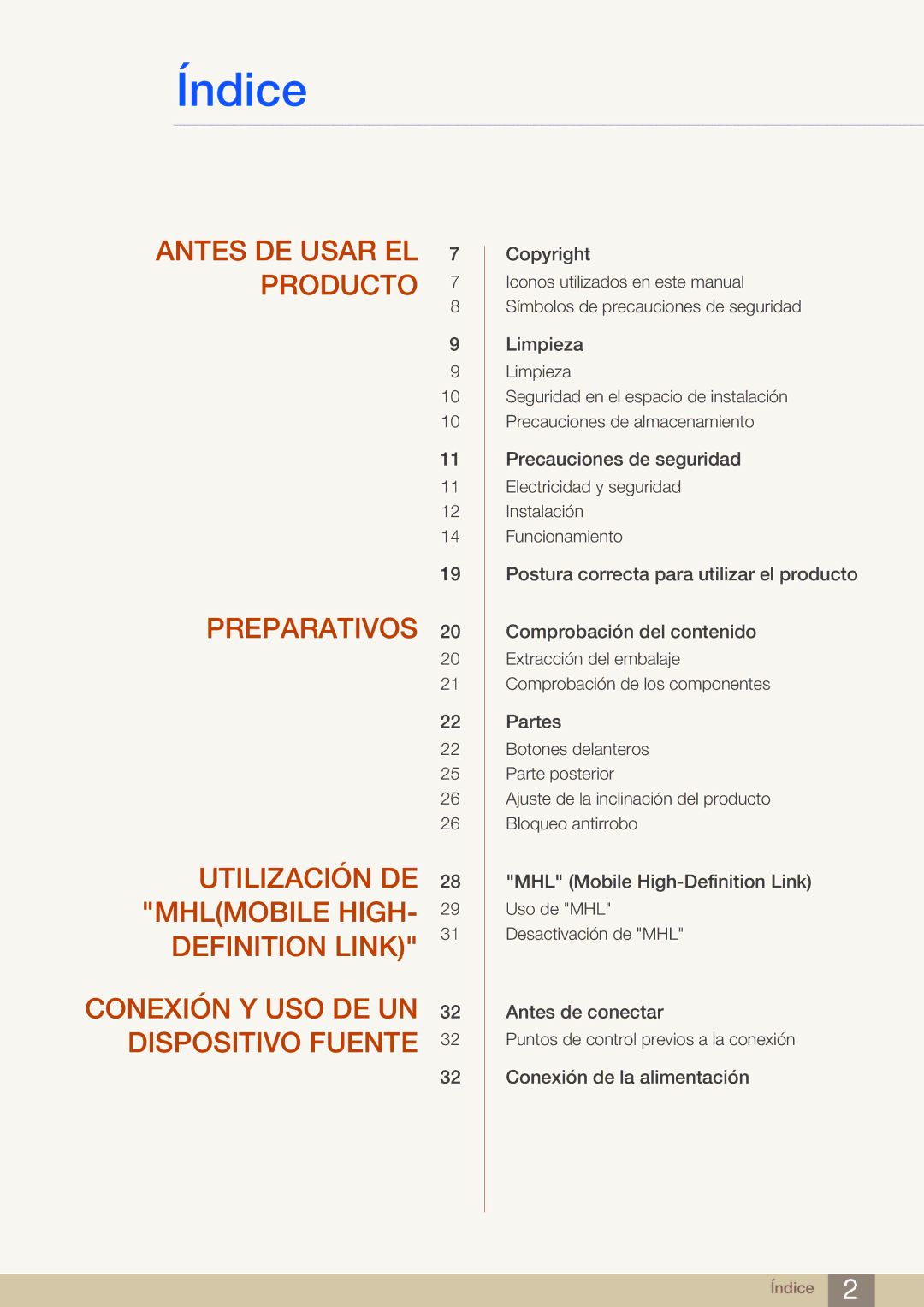 Samsung LS24B750VS/EN, LS27B750VS/EN manual Índice 