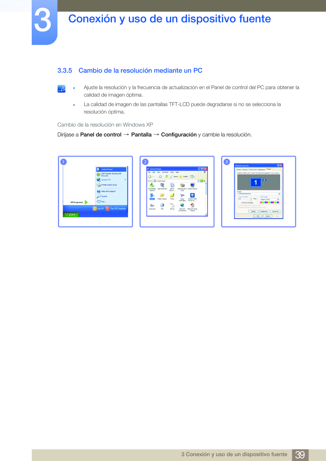 Samsung LS27B750VS/EN, LS24B750VS/EN manual Cambio de la resolución mediante un PC 