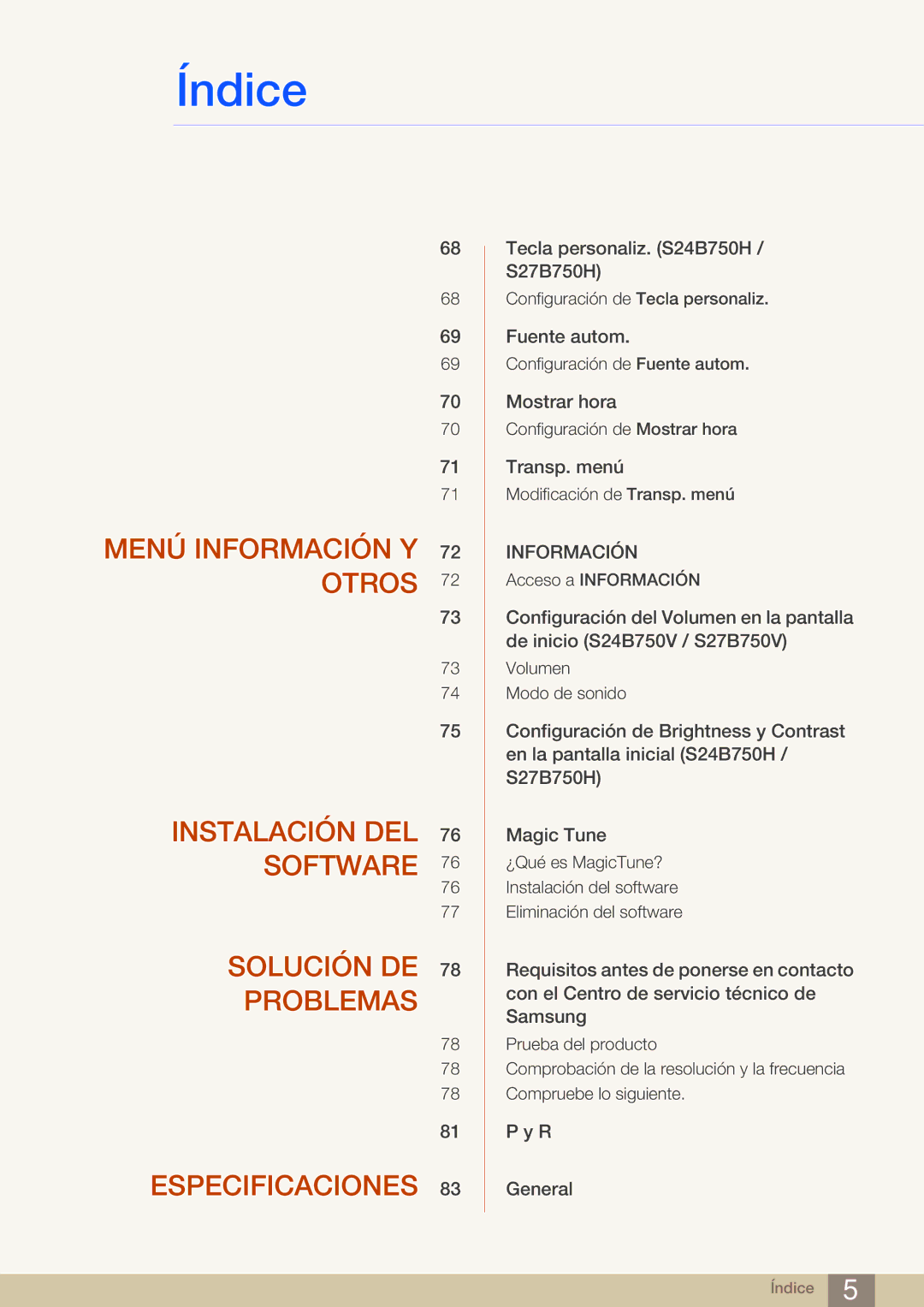 Samsung LS27B750VS/EN, LS24B750VS/EN manual Información 