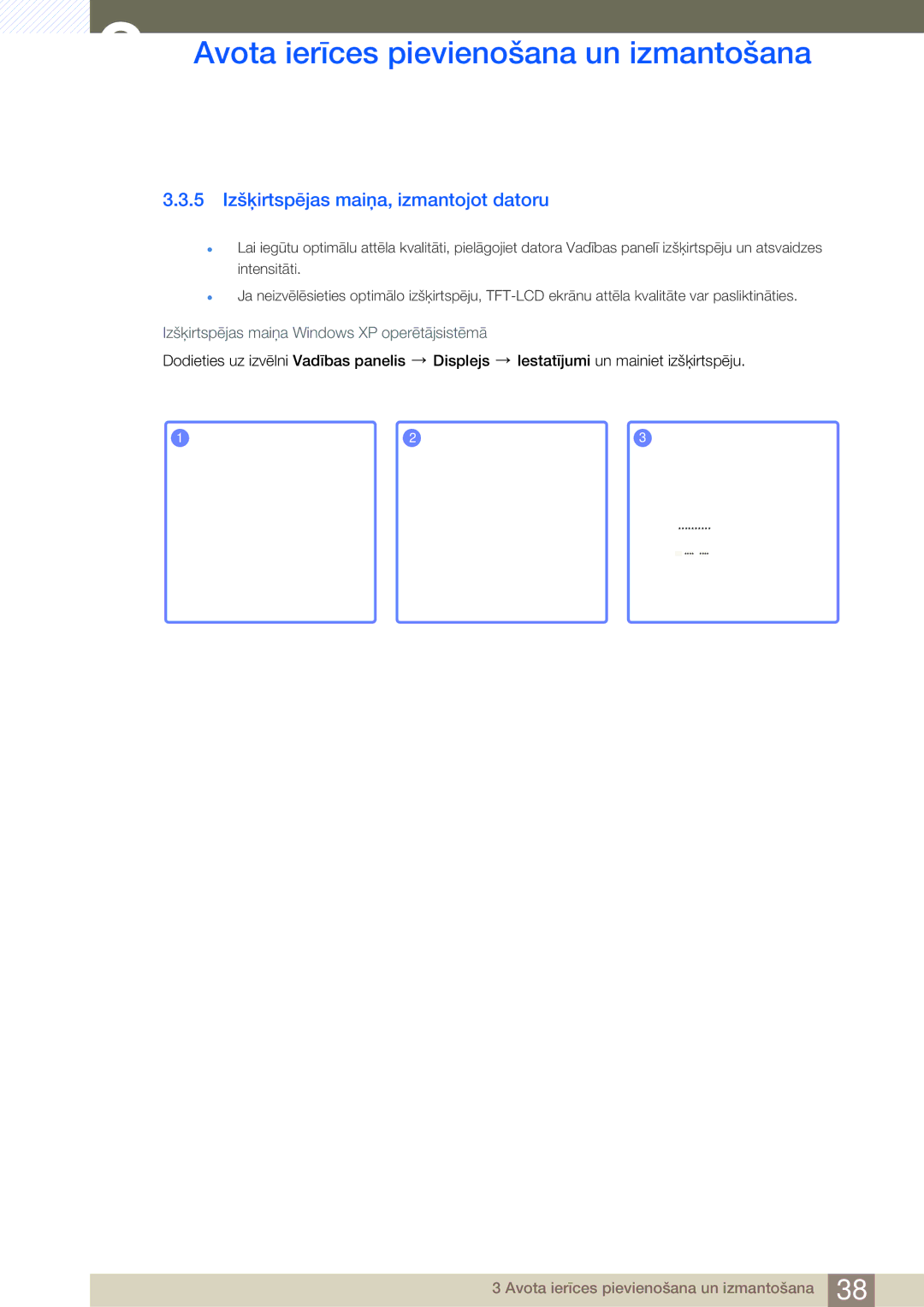 Samsung LS24B750VS/EN, LS27B750VS/EN manual 5 Izšķirtspējas maiņa, izmantojot datoru 