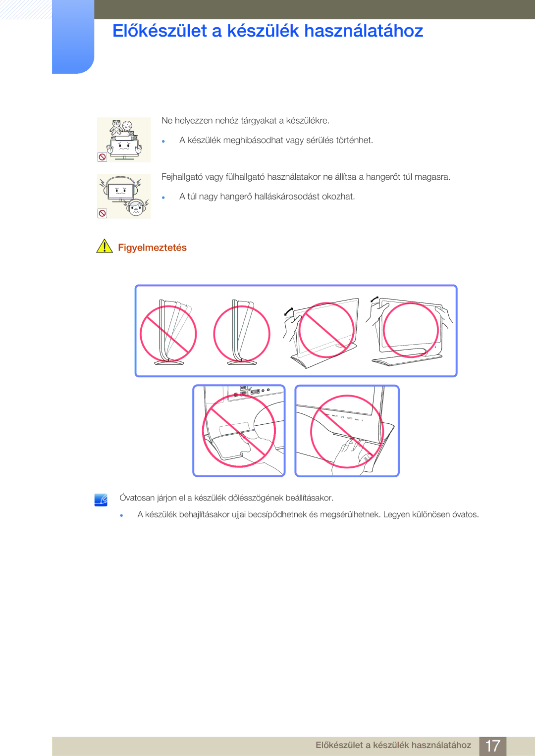 Samsung LS27B750VS/EN, LS24B750VS/EN manual Előkészület a készülék használatához 