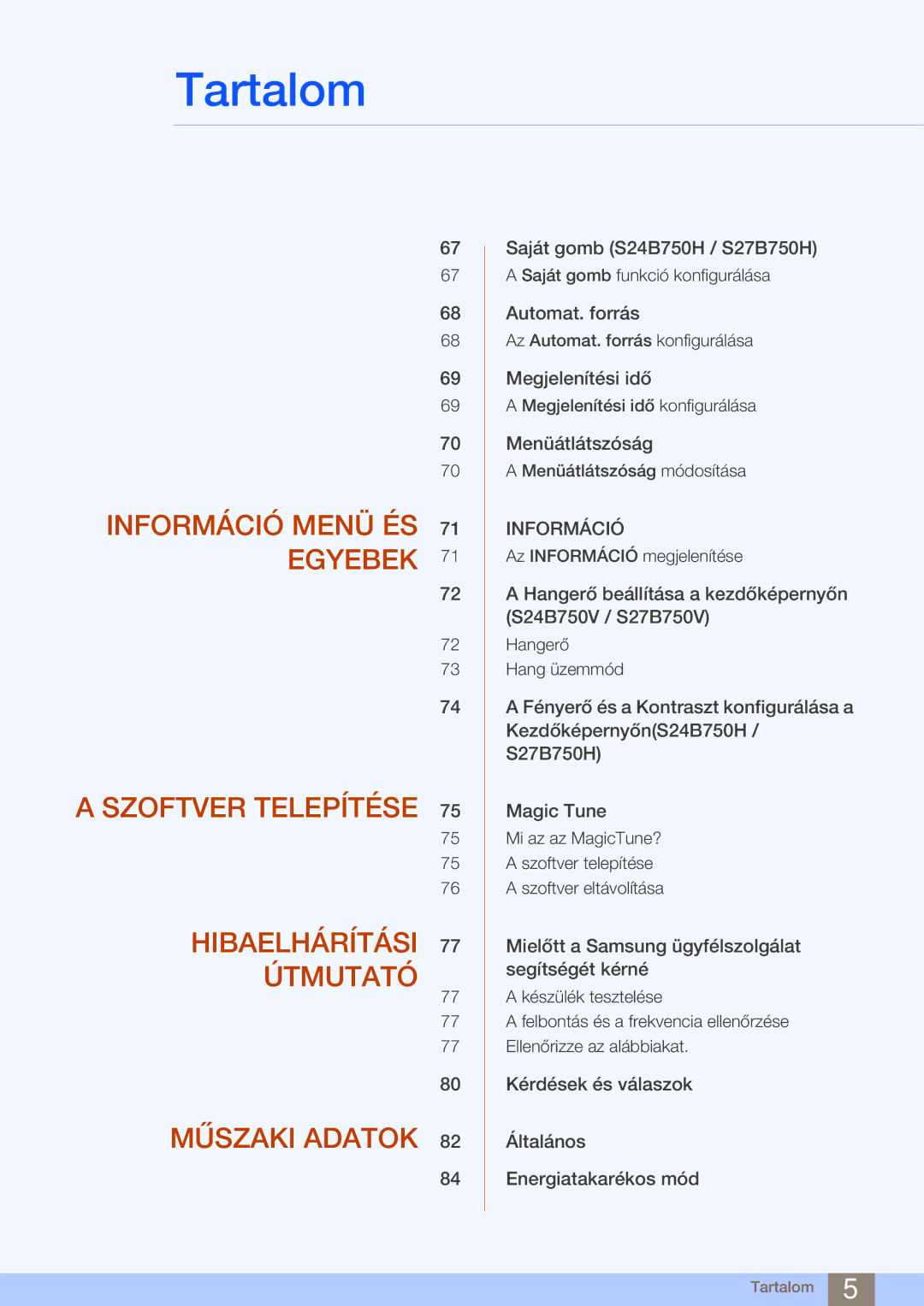 Samsung LS27B750VS/EN, LS24B750VS/EN manual Információ 