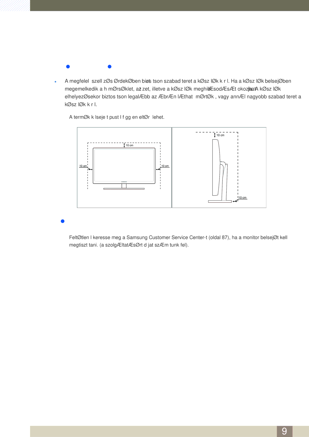 Samsung LS27B750VS/EN, LS24B750VS/EN manual Biztonságos felszerelés, Biztonsági intézkedések tárolás során 