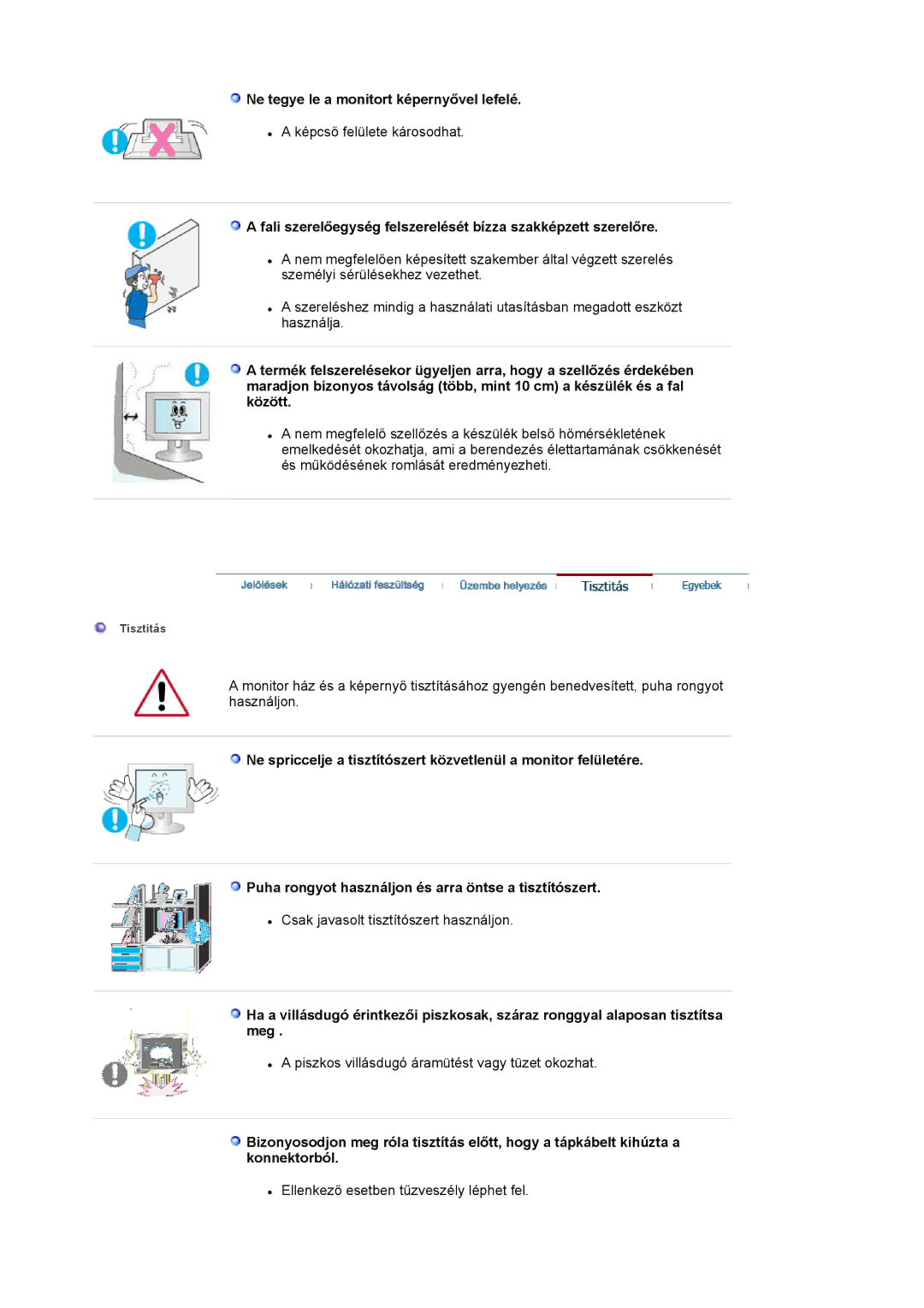 Samsung LS24BRBAS/XAZ, LS24BRBBS/EDC manual Ne tegye le a monitort képernyővel lefelé 