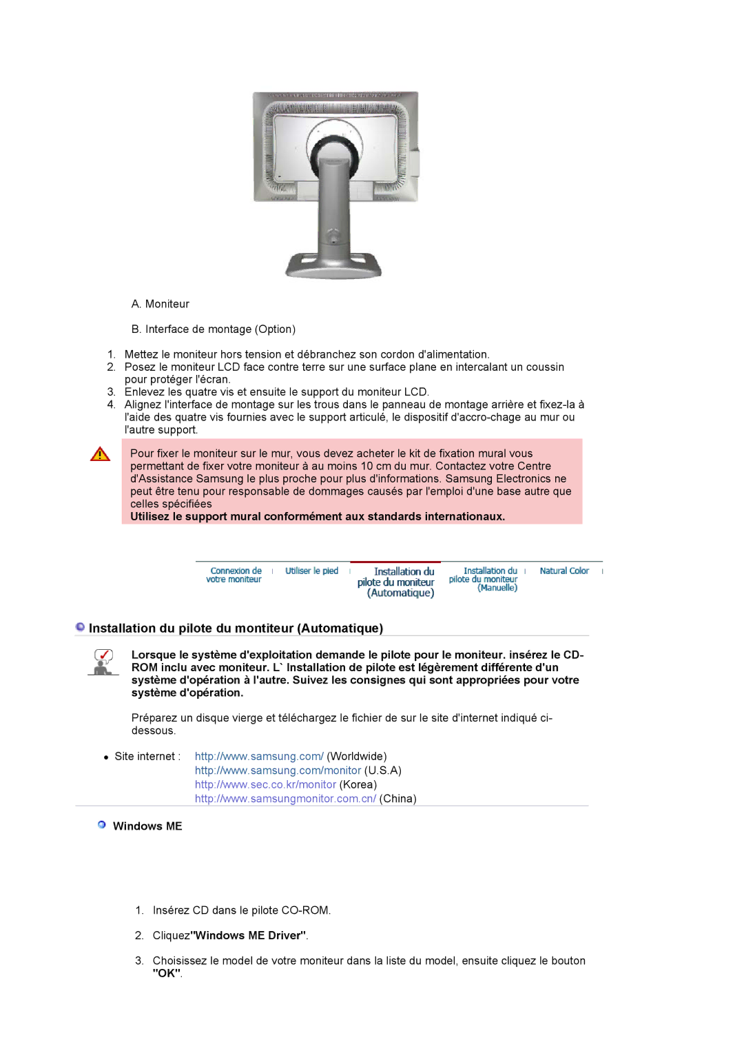 Samsung LS24BRBBS/EDC manual CliquezWindows ME Driver 