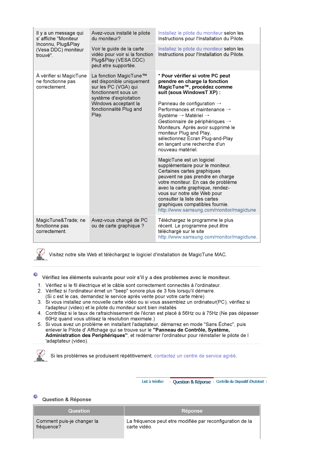 Samsung LS24BRBBS/EDC manual Question & Réponse, Question Réponse 