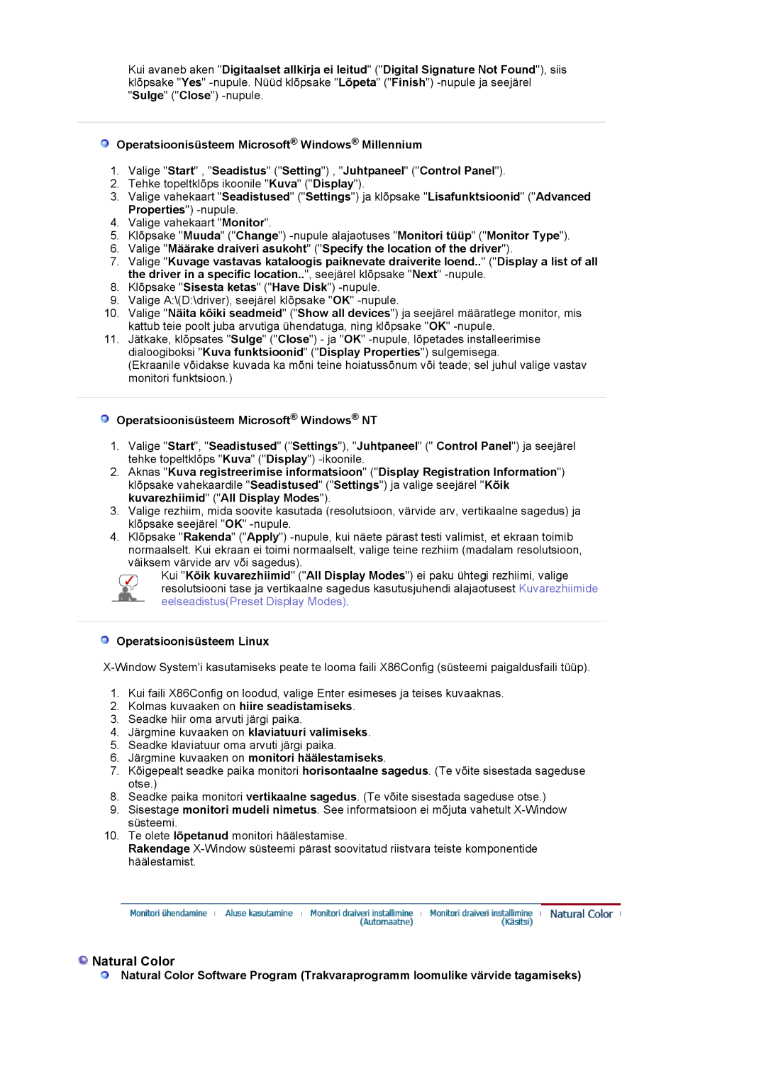 Samsung LS24BRBBS/EDC manual Operatsioonisüsteem Linux, Järgmine kuvaaken on monitori häälestamiseks 