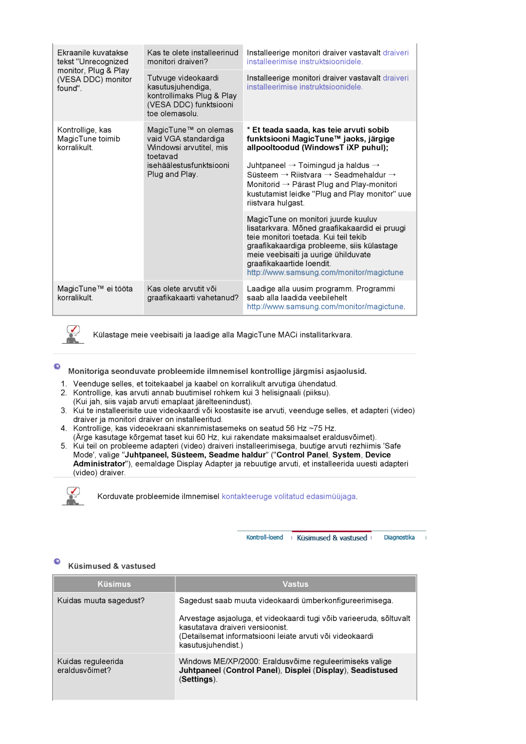 Samsung LS24BRBBS/EDC manual Küsimused & vastused, Küsimus Vastus 